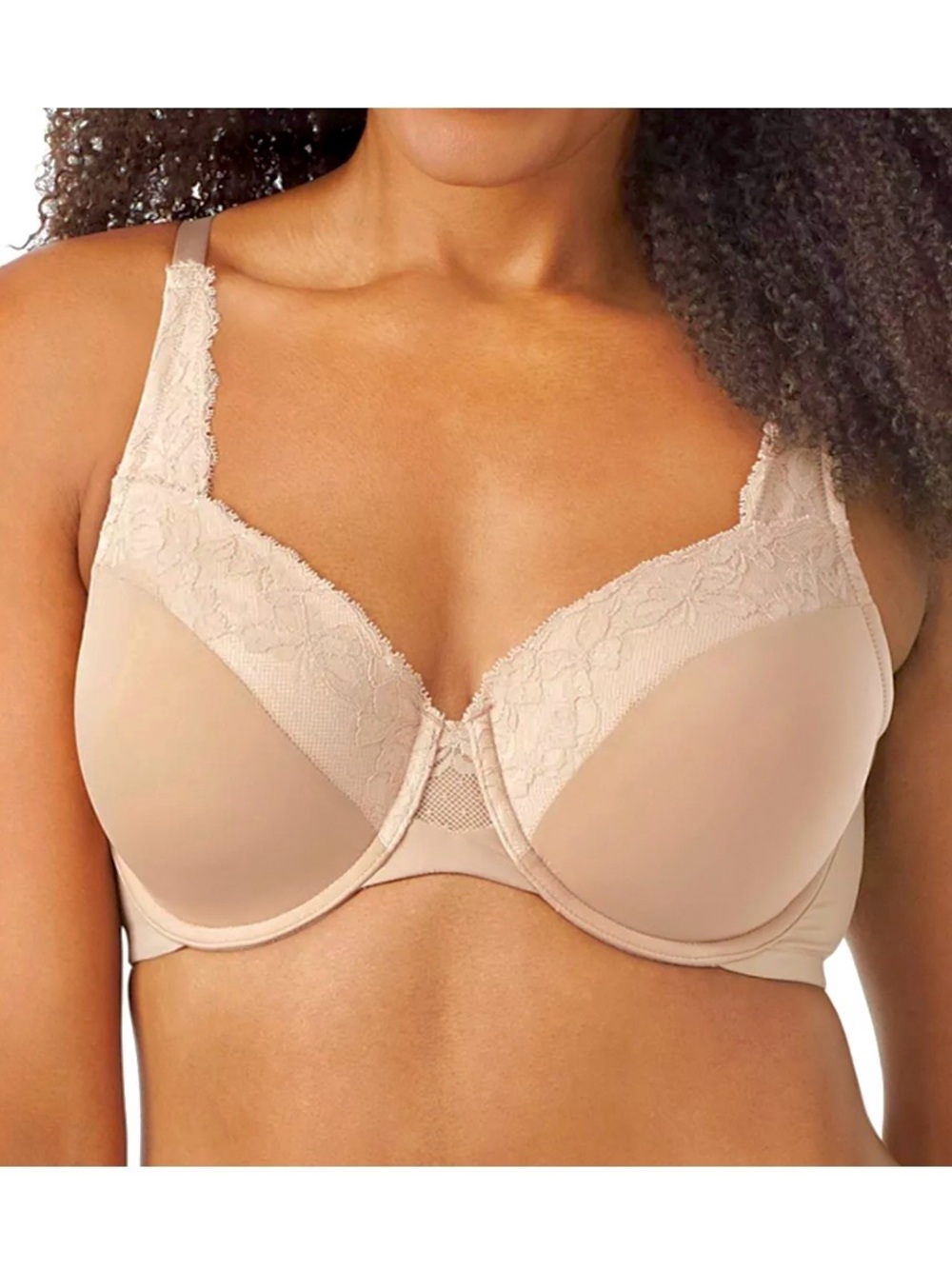 •Olga 36C Cloud 9 Full Figure Contour Tan Lace Bra! NEW!